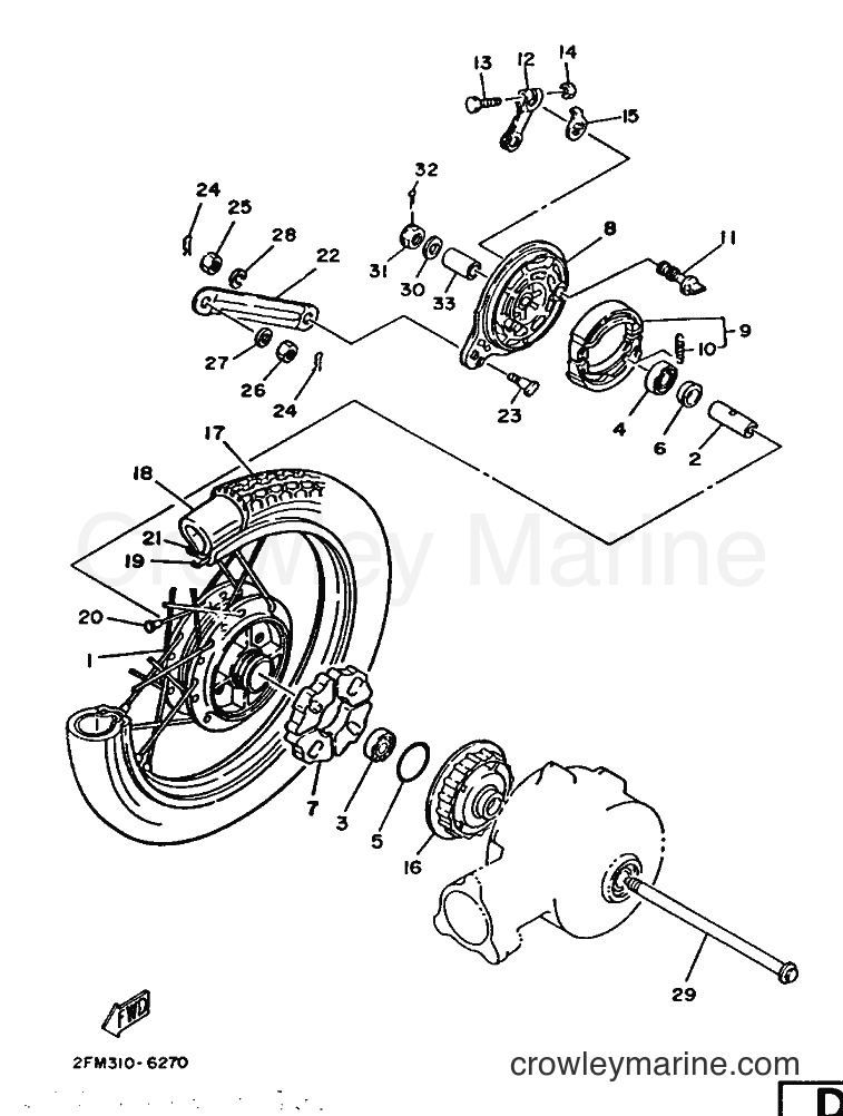 1986 Scooter T50 - T50 (2FM) [999] - REAR WHEEL