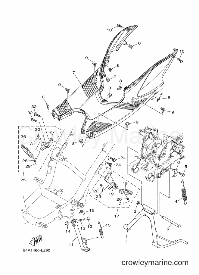 2013 Scooter AL115FC - AL115FC (54PC) [010] - STAND & FOOTREST