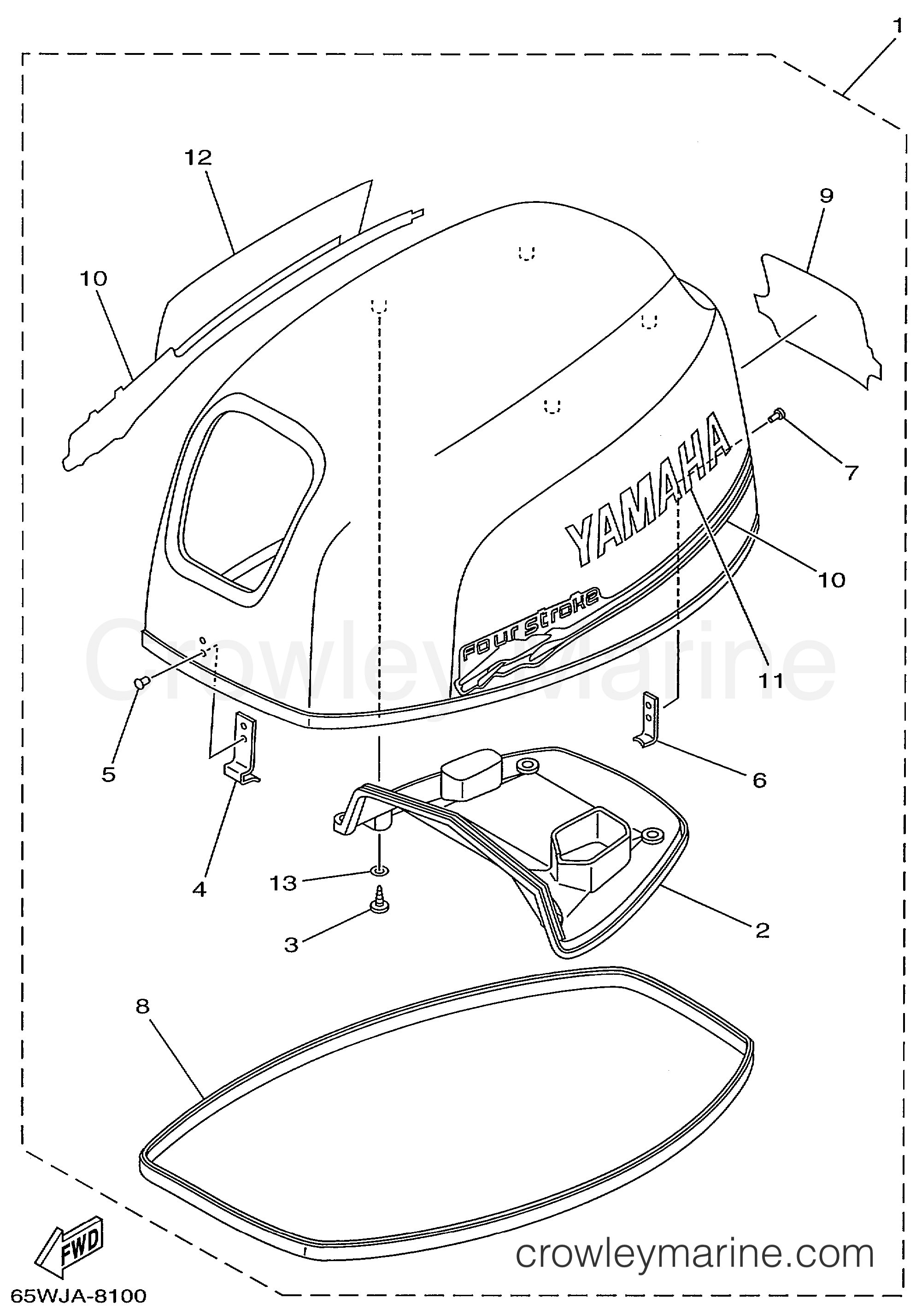 Yamaha Motors F25MSHX - TOP COWLING
