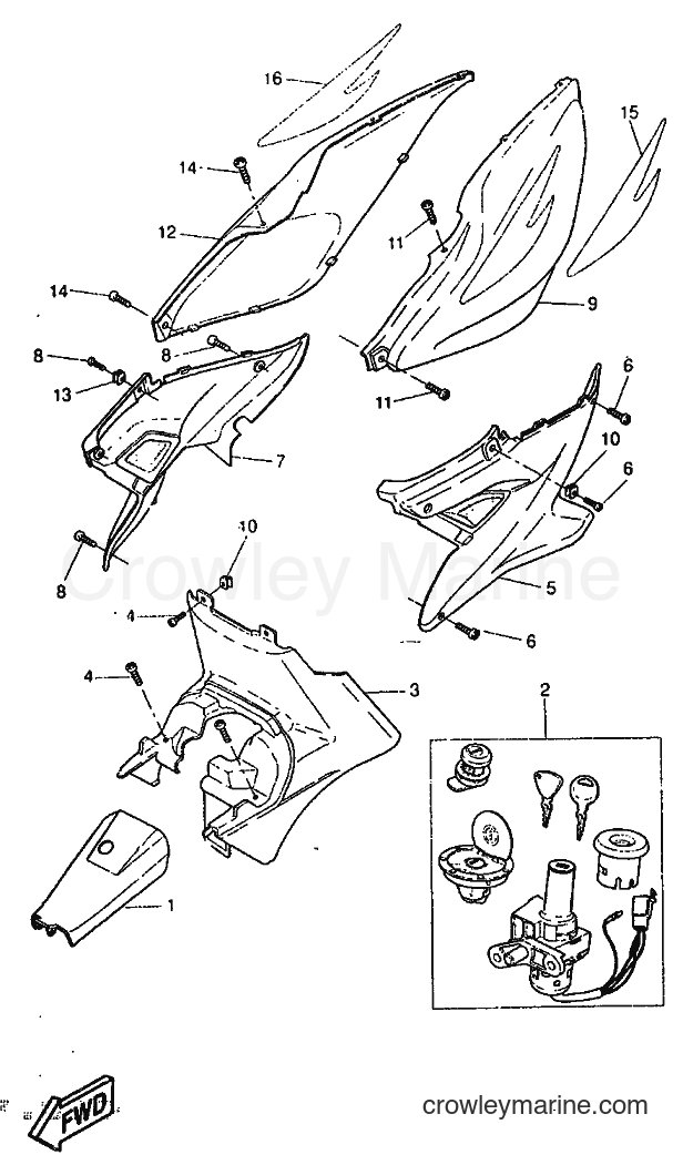 1997 Scooter YQ50 - YQ50 (5BS1) [999] - SIDE COVER