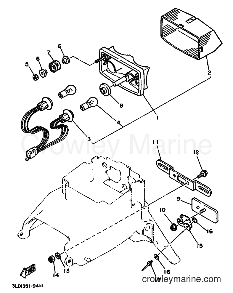 1993 Dirt Bike XTZ750 - XTZ750 (3LD5) [999] - TAILLIGHT