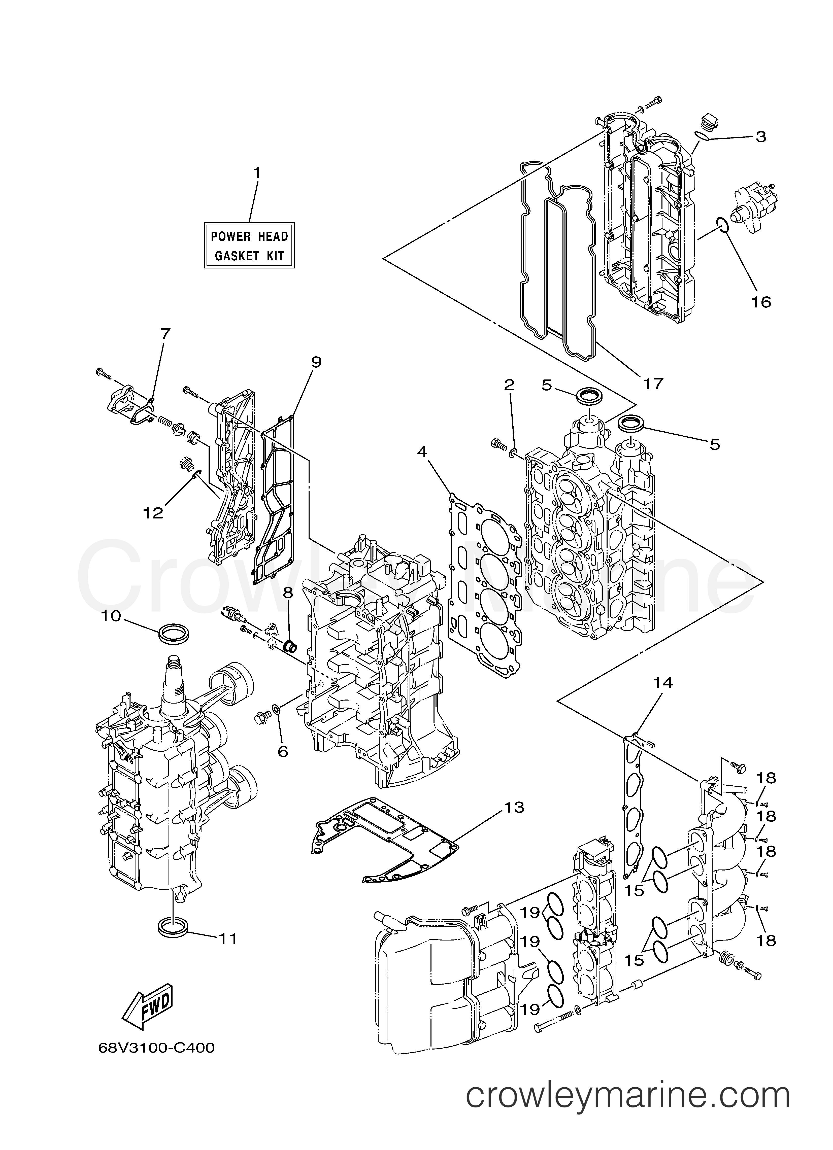 Yamaha Motors F115TLRC - REPAIR KIT 1