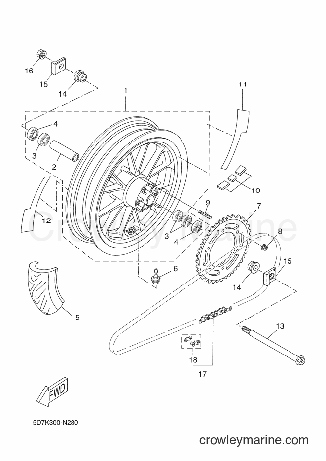 Yamaha Motors YZF-R125 (5D7P) [080] - REAR WHEEL