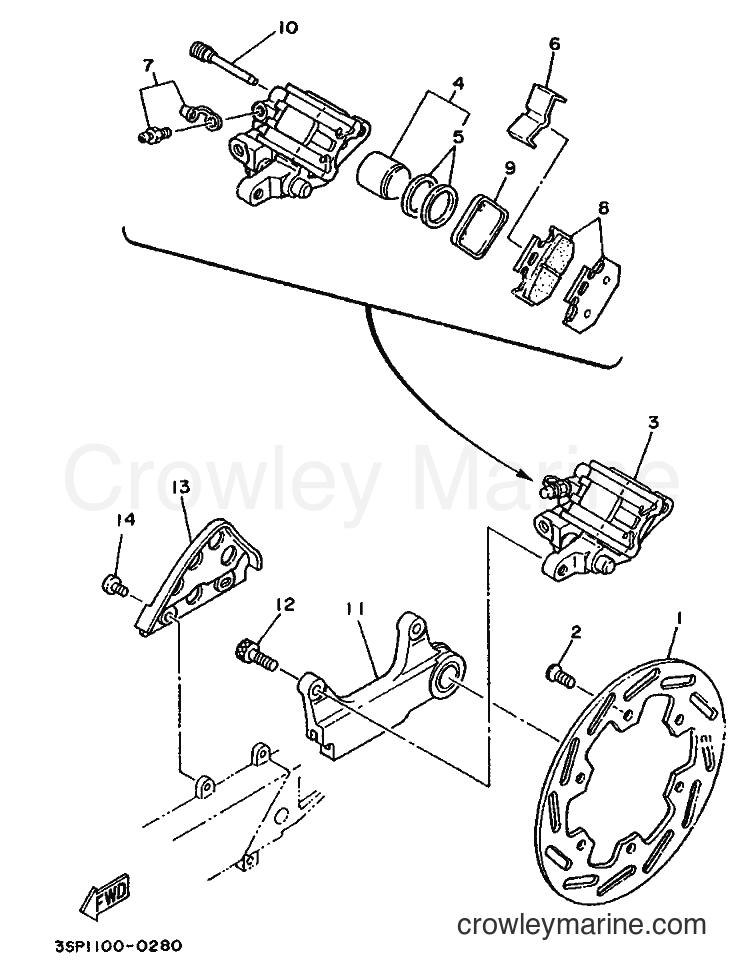 Yamaha Motors YZ125 (3SR1) [999] - REAR BRAKE CALIPER