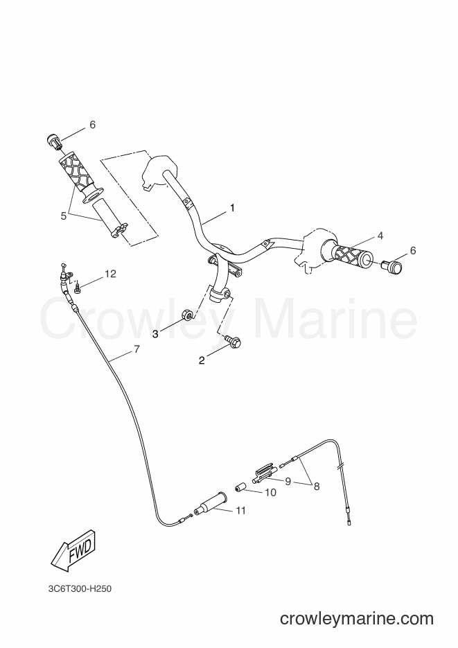 Yamaha Motors YQ50 (1BX7) [040] - STEERING HANDLE & CABLE