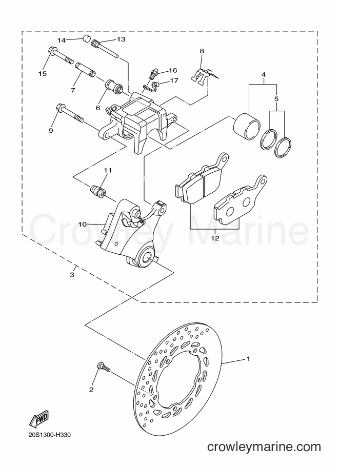 Yamaha Motors XJ6F (36PC) [010] - REAR BRAKE CALIPER