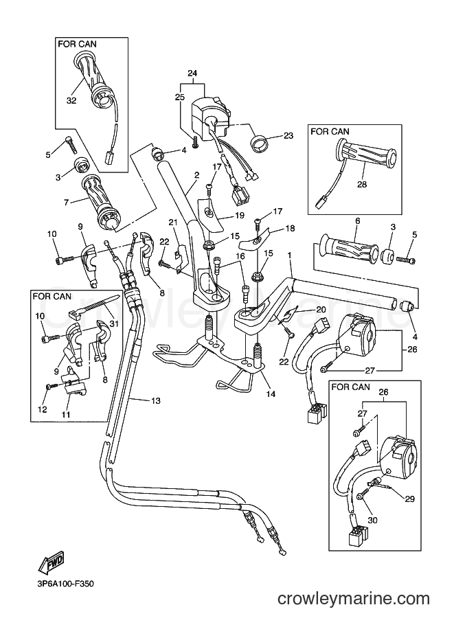 2007 Sport Bike FJR1300A - FJR1300A (3P6B) [010] - STEERING HANDLE & CABLE