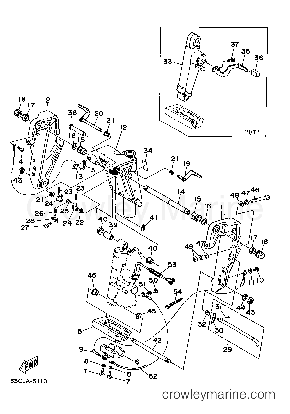 Yamaha Motors 40MSHT - BRACKET 1 (TH TR)