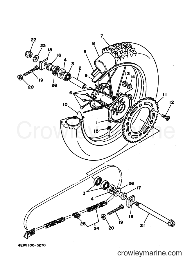 Yamaha Motors YZ250 (4EW3) [999] - REAR WHEEL
