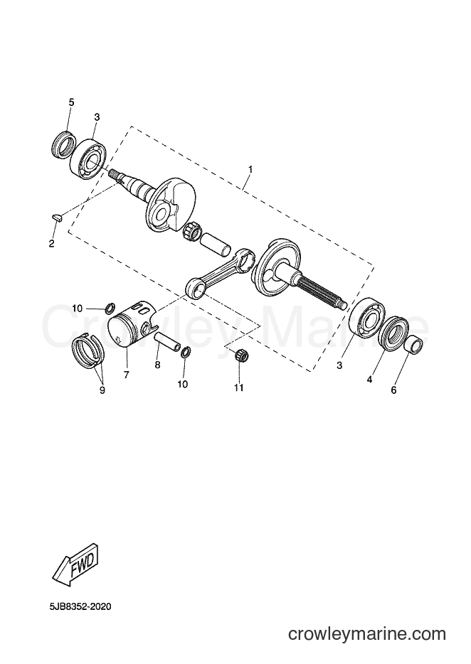 2004 Scooter YH50 - YH50 (5UB3) [030] - CRANKSHAFT & PISTON
