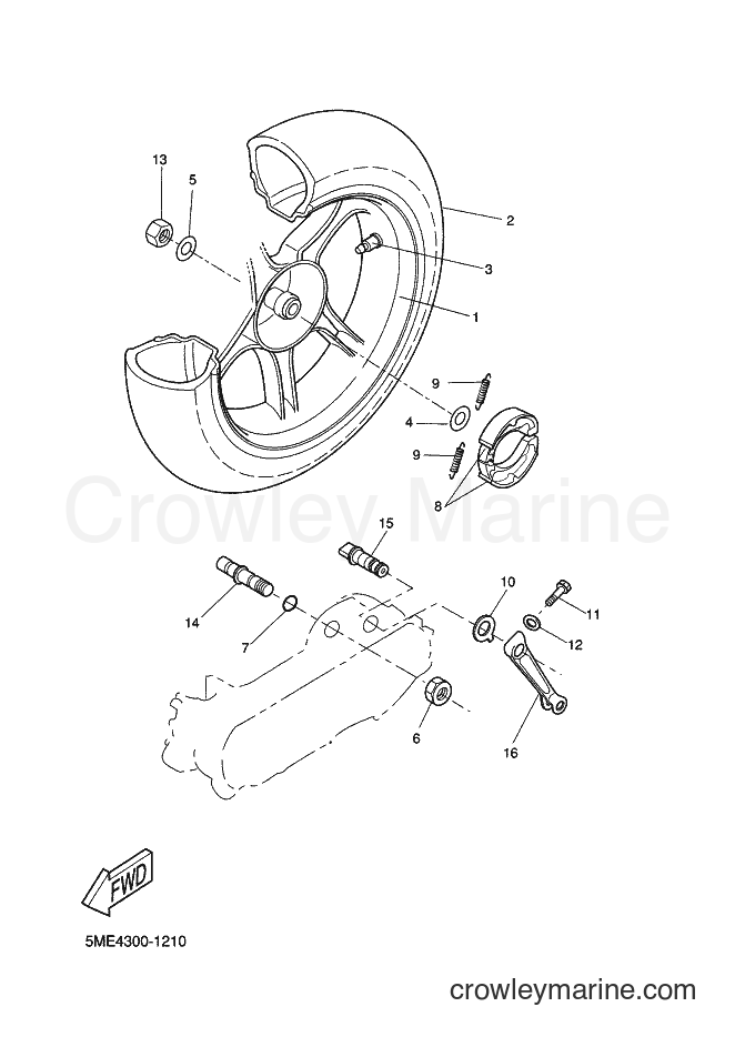 2002 Scooter YQ100 - YQ100 (5ME7) [010] - REAR WHEEL