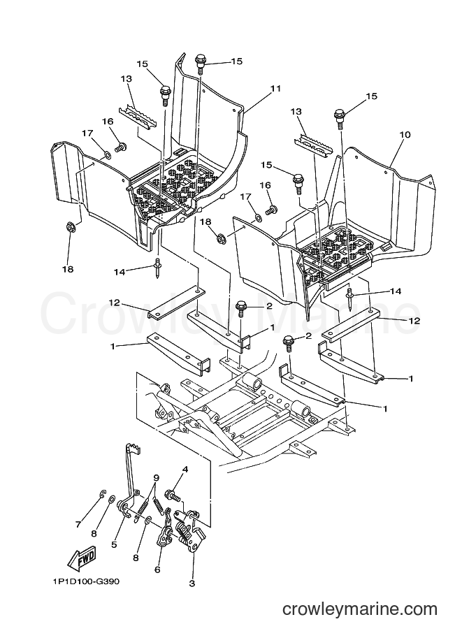 2008 ATV YFM400FWAN - YFM400FWAN (1P1E) [010] - STAND & FOOTREST