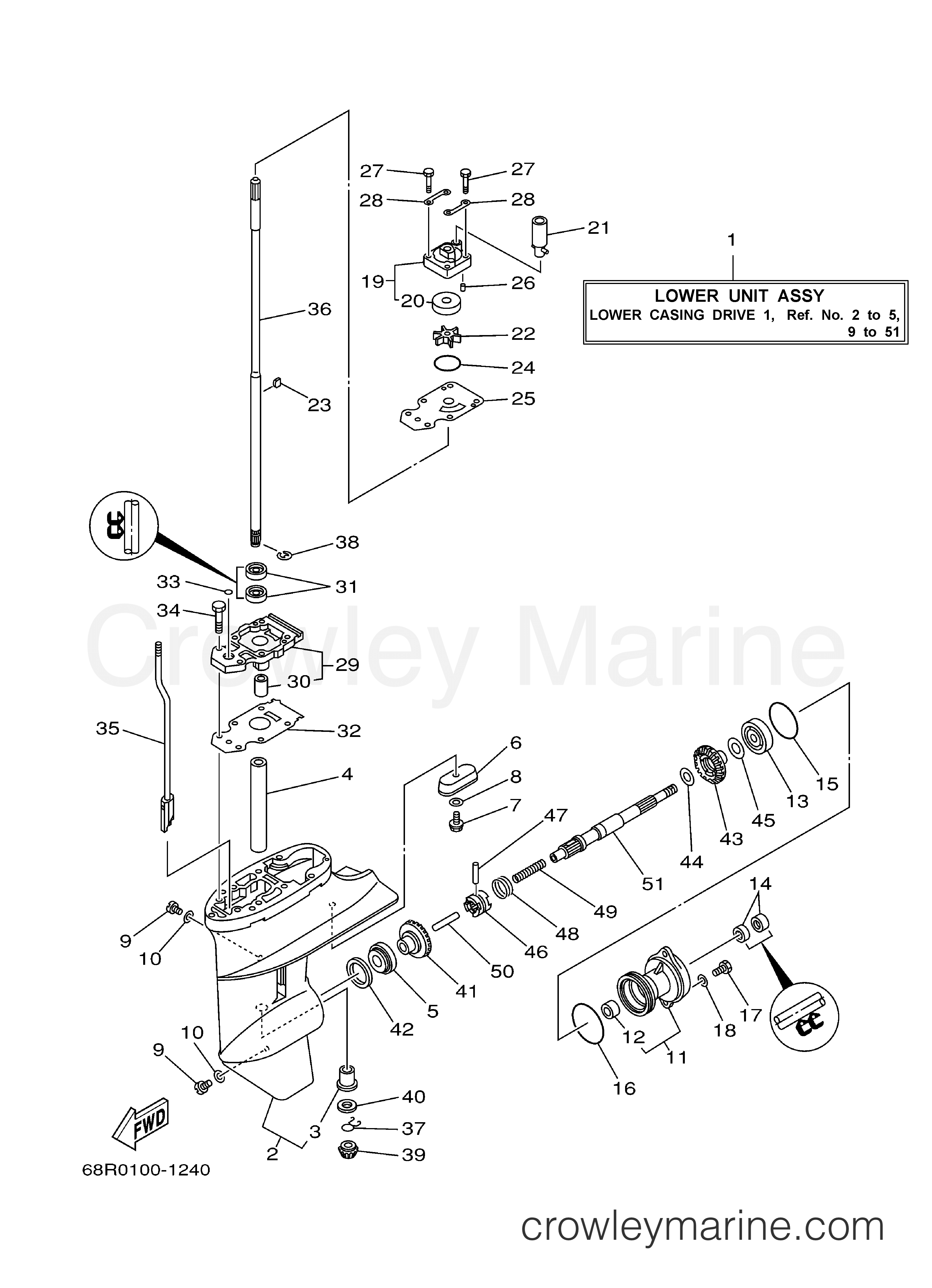 Yamaha Motors F8CMLH - LOWER CASING DRIVE 1