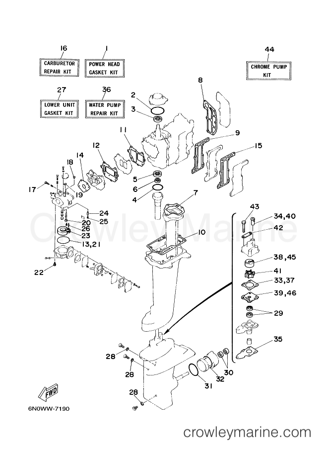 Yamaha Motors 6C (6M8) [00A] - KITS DE REPARATION 1