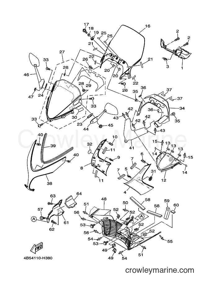 Yamaha Motors XP500 (4B5A) [010] - WINDSHIELD