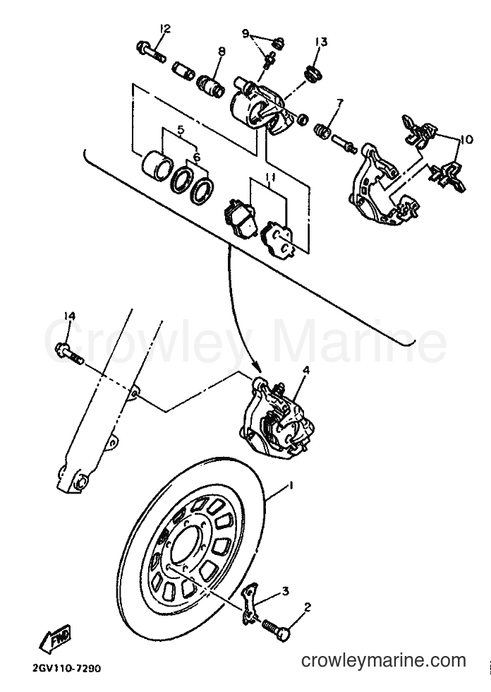 1988 Cruiser XV535 - XV535 (2YL) [99A] - FRONT BRAKE CALIPER