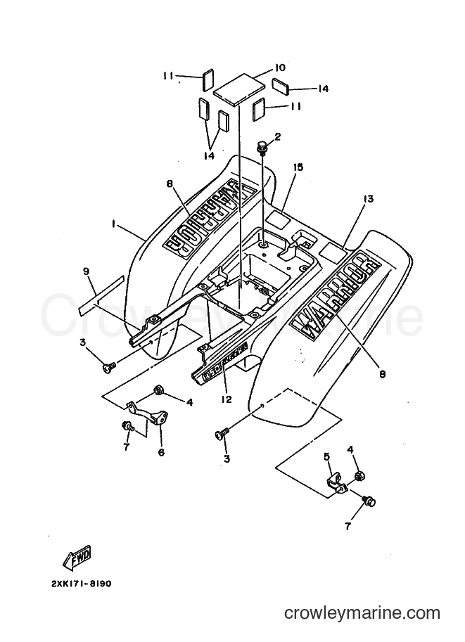 1988 ATV YFM350X - YFM350X (2XK0) [010] - REAR FENDER