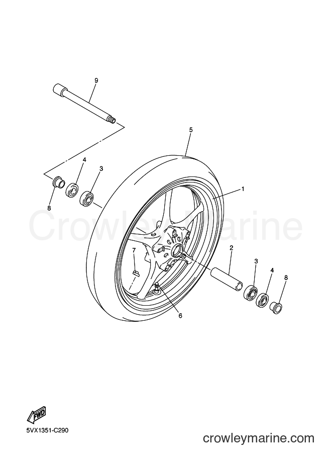 2004 Street Bike FZ6-S - FZ6-S (5VX1) [070] - FRONT WHEEL