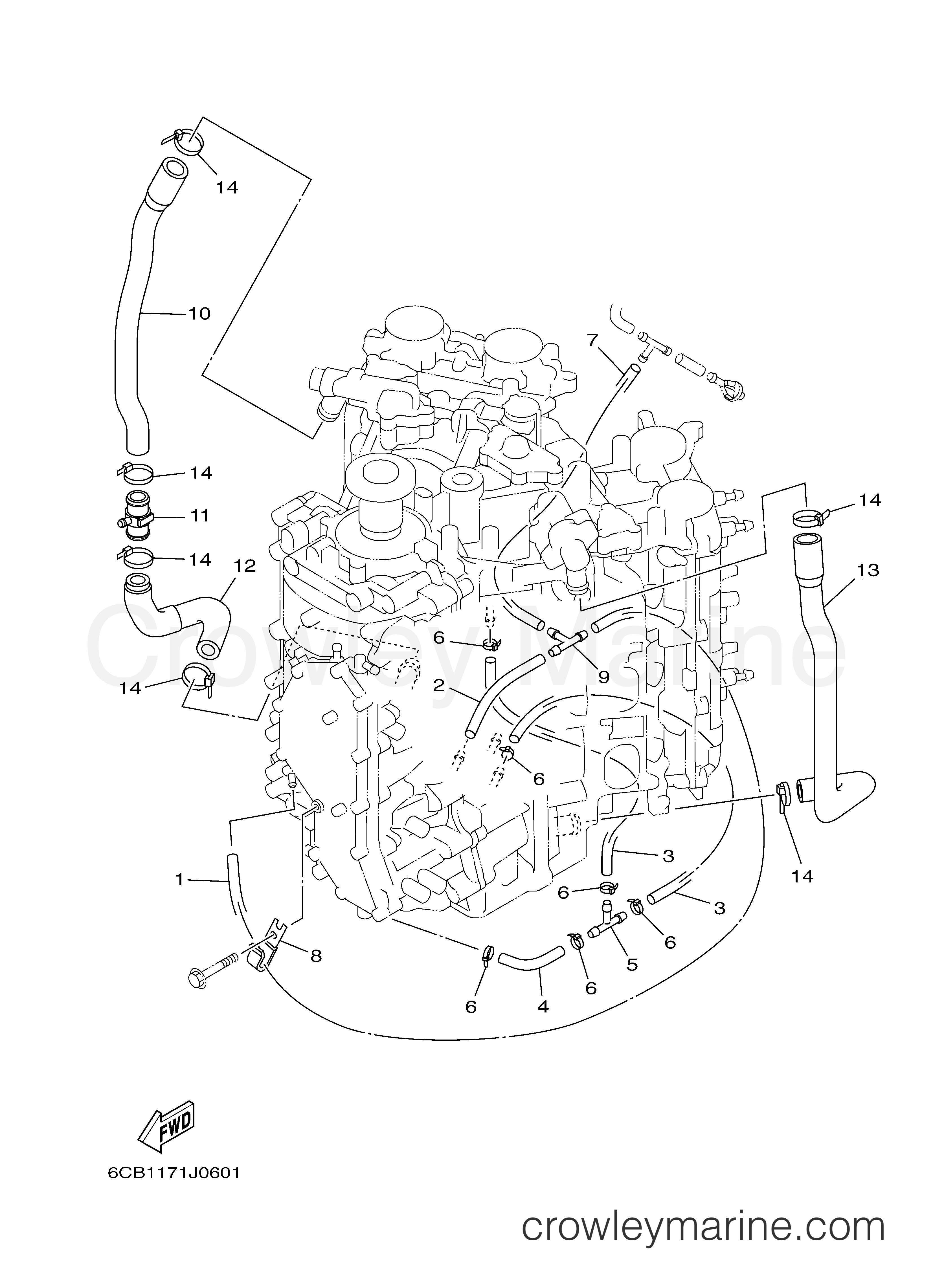Yamaha Motors VF250LA - CYLINDER CRANKCASE 4