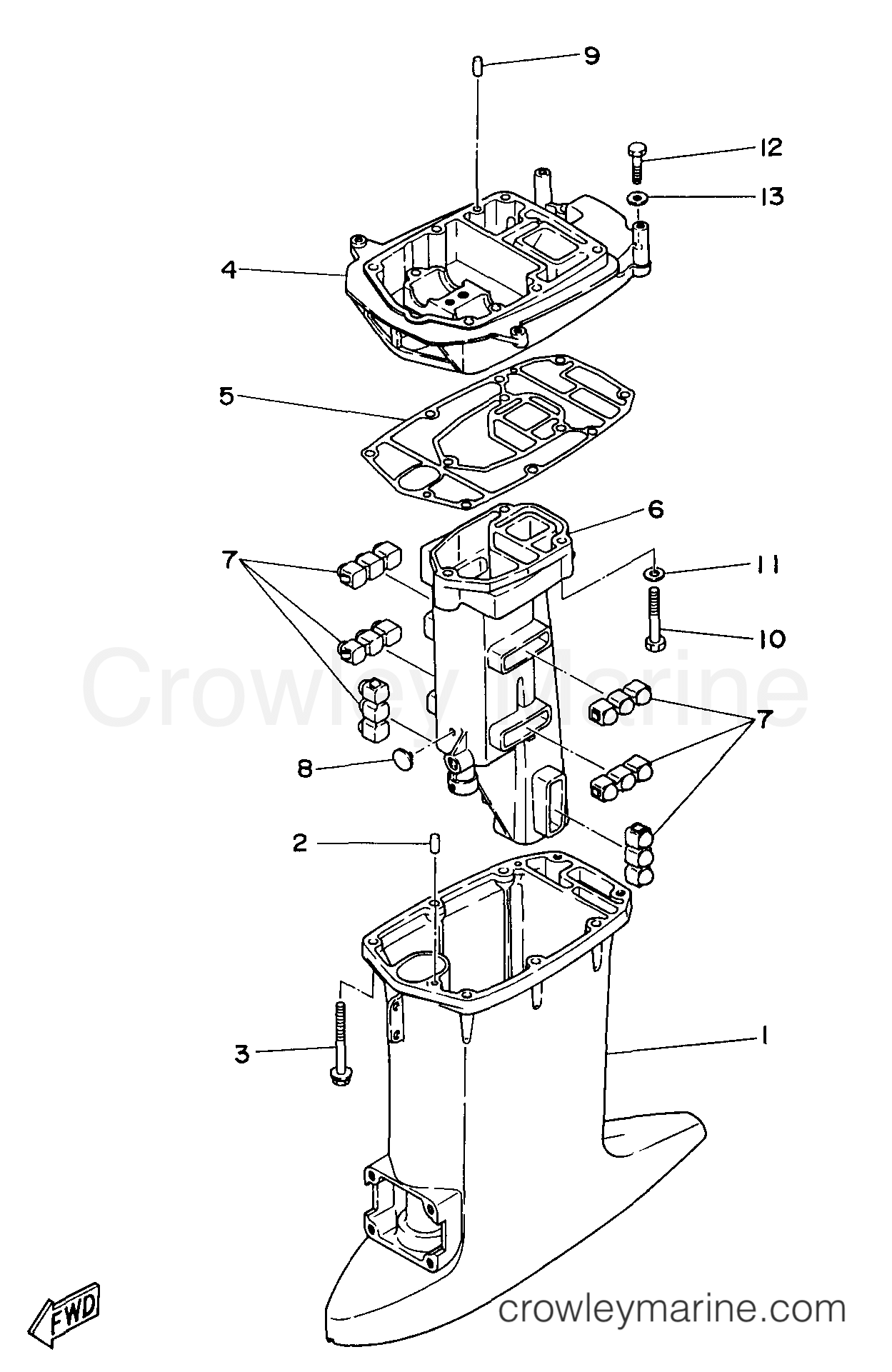Yamaha Motors 25MSHW3 - UPPER CASING