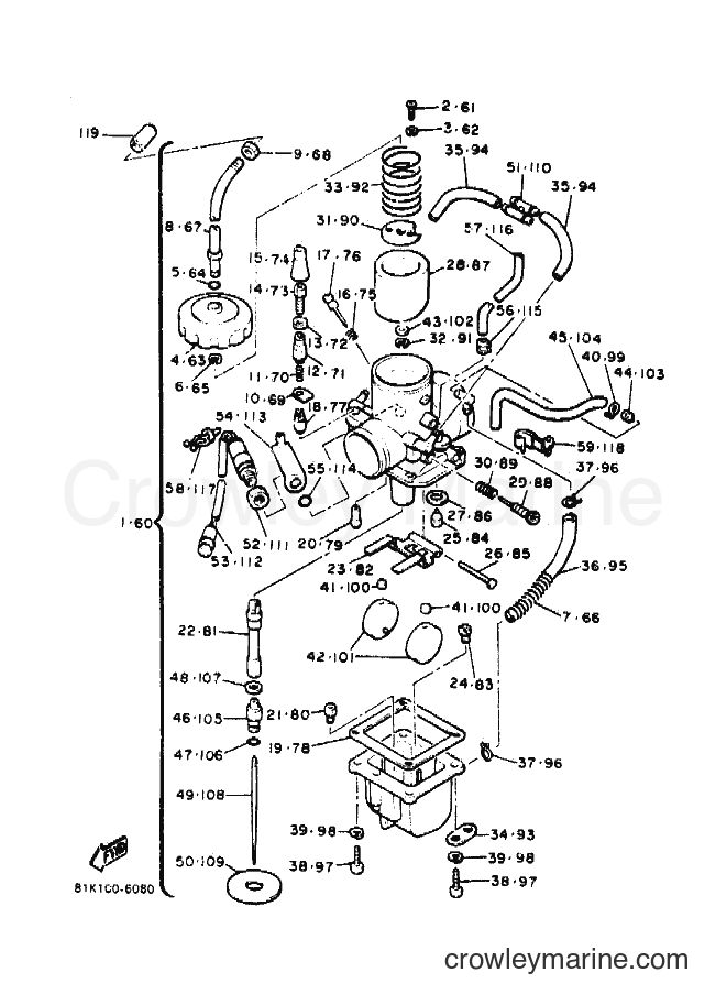 1989 Snowmobile VMX540N - VMX540N (86T1) [010] - CARBURETOR