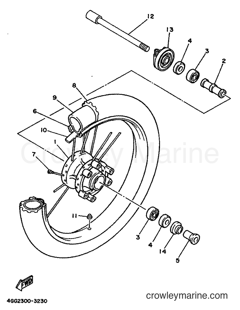 1993 Dirt Bike TY250Z - TY250Z (4GG2) [999] - FRONT WHEEL