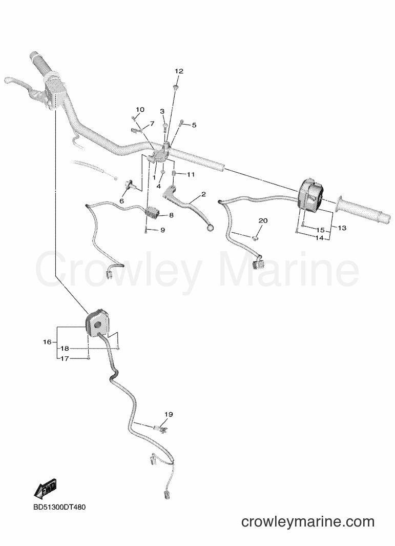 Yamaha Motors MXT850 (BD51) [060] - HANDLE SWITCH & LEVER