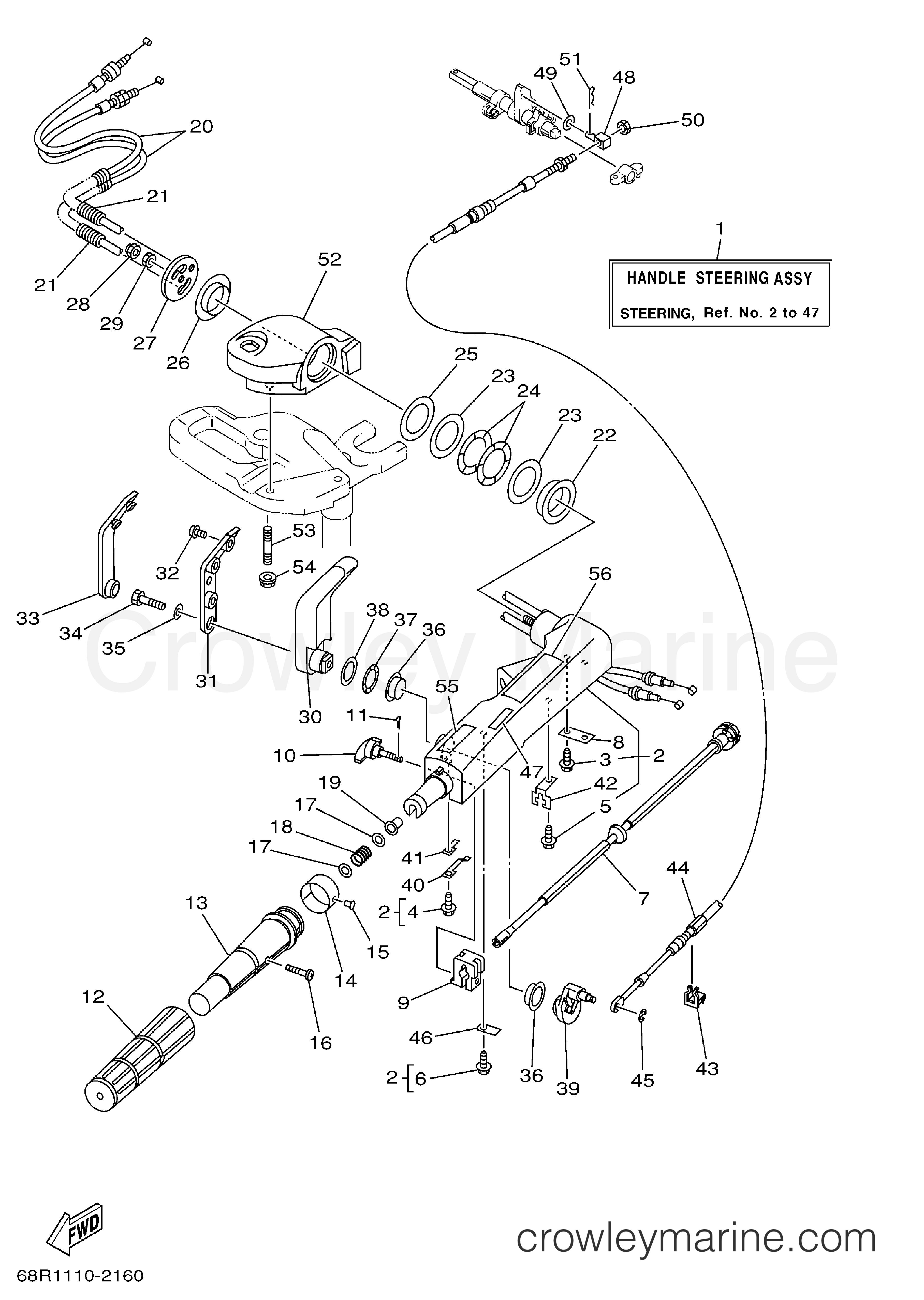 Yamaha Motors F6MLHC - STEERING