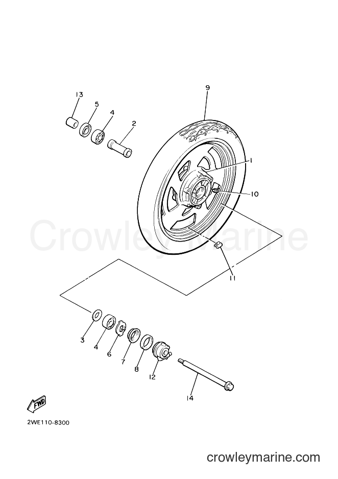 Yamaha Motors VMX12 (3JPF) [010] - FRONT WHEEL