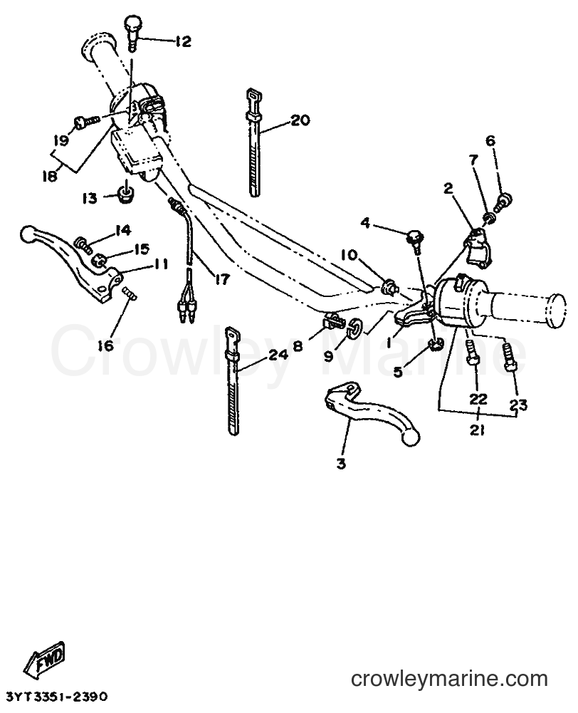 1993 Dirt Bike XT350 - XT350 (3NVC) [010] - HANDLE SWITCH & LEVER