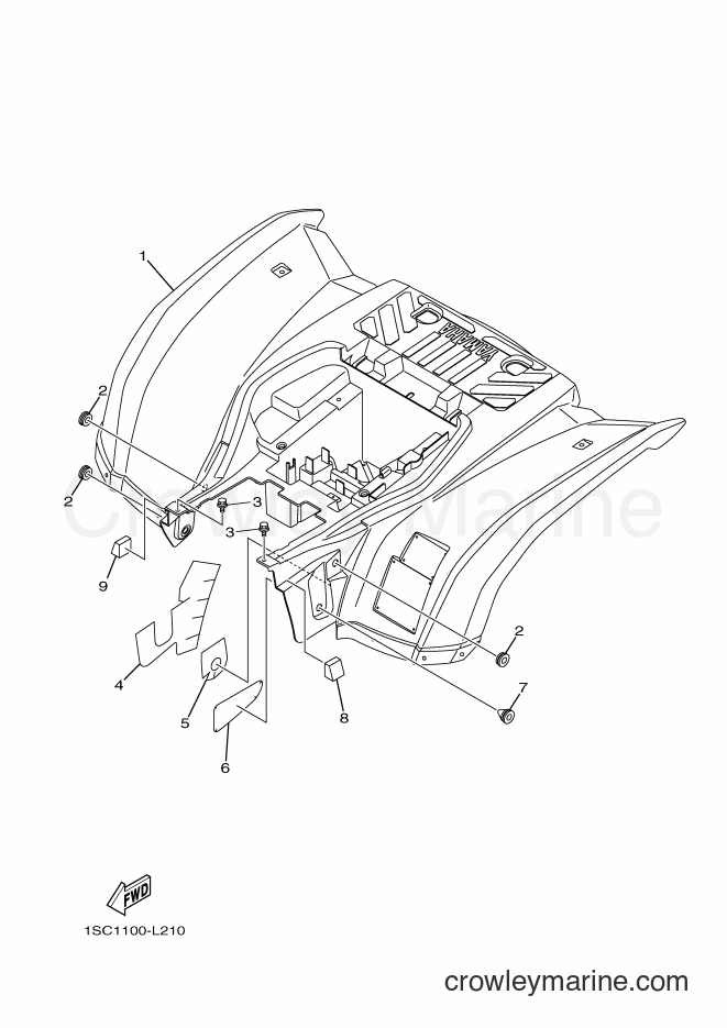 2012 ATV YFM300 - YFM300 (1SC2) [010] - REAR FENDER