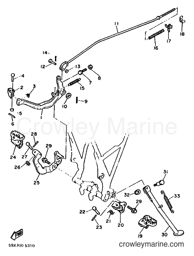 1990 Dirt Bike TT600 - TT600 (3SW2) [010] - STAND & FOOTREST