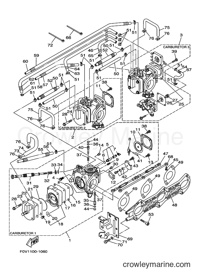 Yamaha Motors GP1200A-A (F0X5) [02A] - CARBURETOR 2