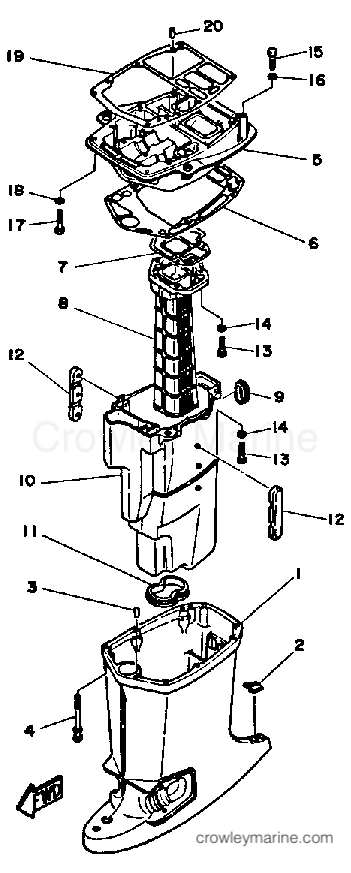 Yamaha Motors 70ETLJ - UPPER CASING