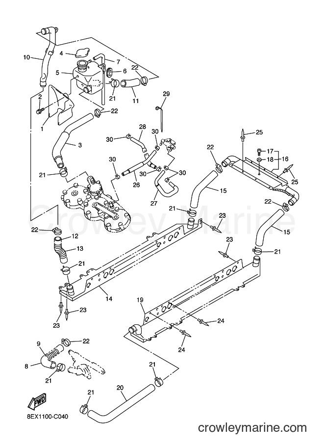 2004 Snowmobile SXV60VT - SXV60VT (8FD2) [010] - RADIATOR & HOSE