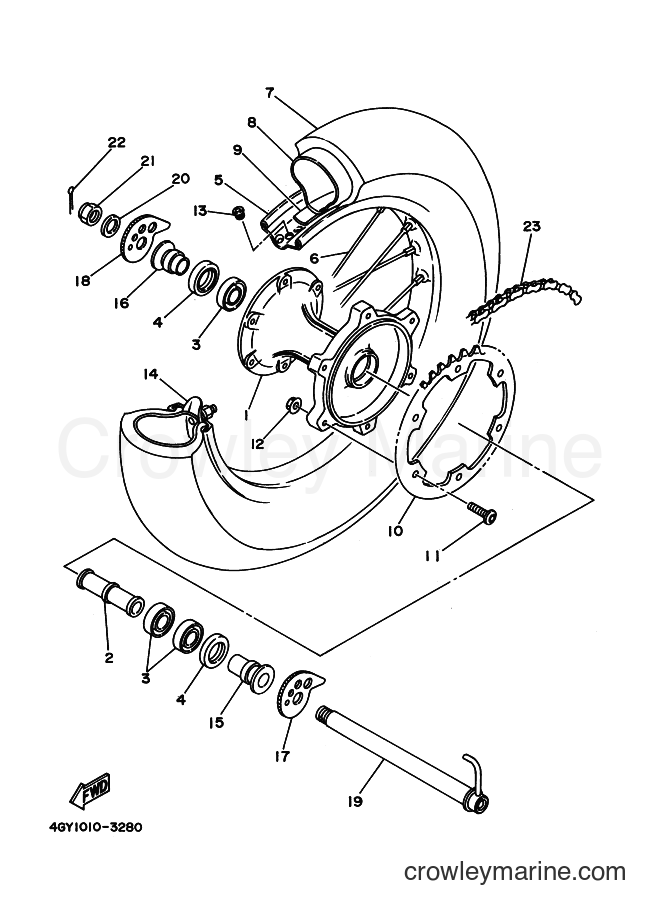 2004 Dirt Bike TT250R - TT250R (4PXA) [010] - REAR WHEEL