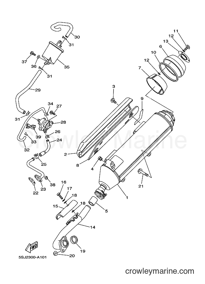 2003 Scooter YP250 - YP250 (5SJ9) [080] - EXHAUST