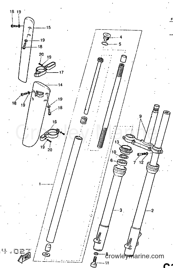 1997 Scooter DT50R - DT50R (5EC1) [999] - FRONT FORK