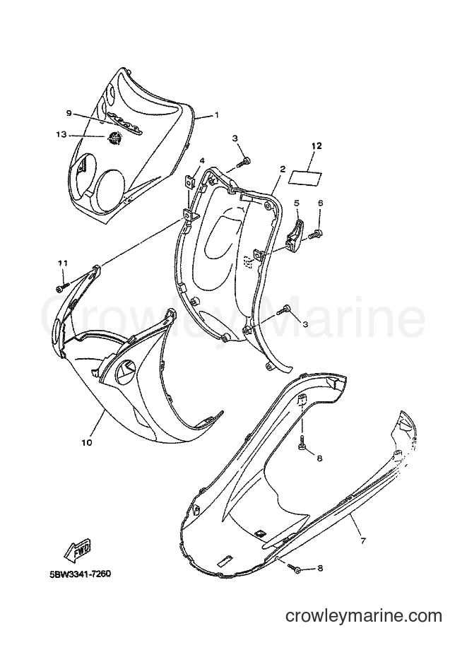 2000 Scooter YN50 - YN50 (5BW3) [010] - LEG SHIELD