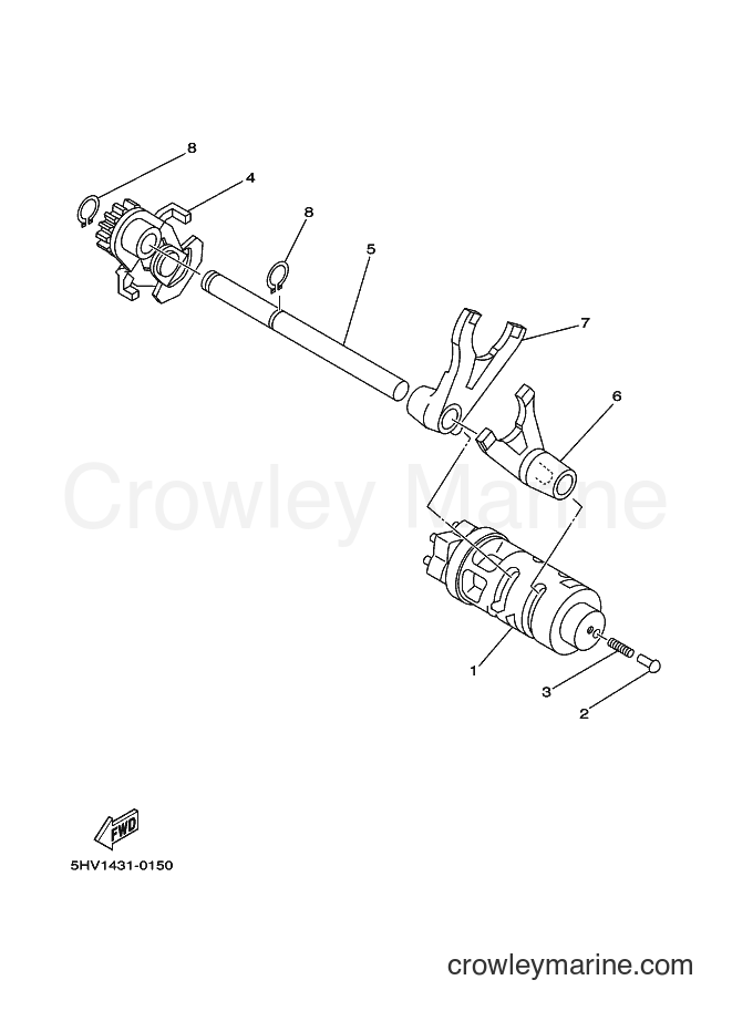 Yamaha Motors T105SE (5HU9) [010] - SHIFT CAM & FORK