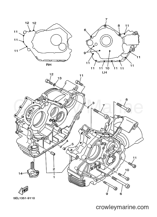 Yamaha Motors XVS1100 (5EL8) [010] - CRANKCASE