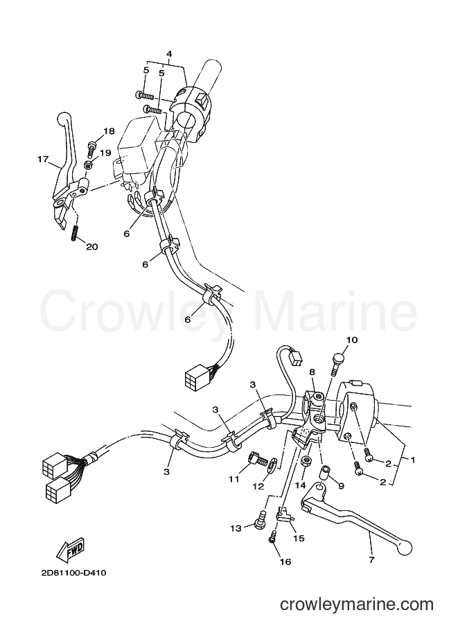 Yamaha Motors XV1700PC (2D86) [010] - HANDLE SWITCH & LEVER