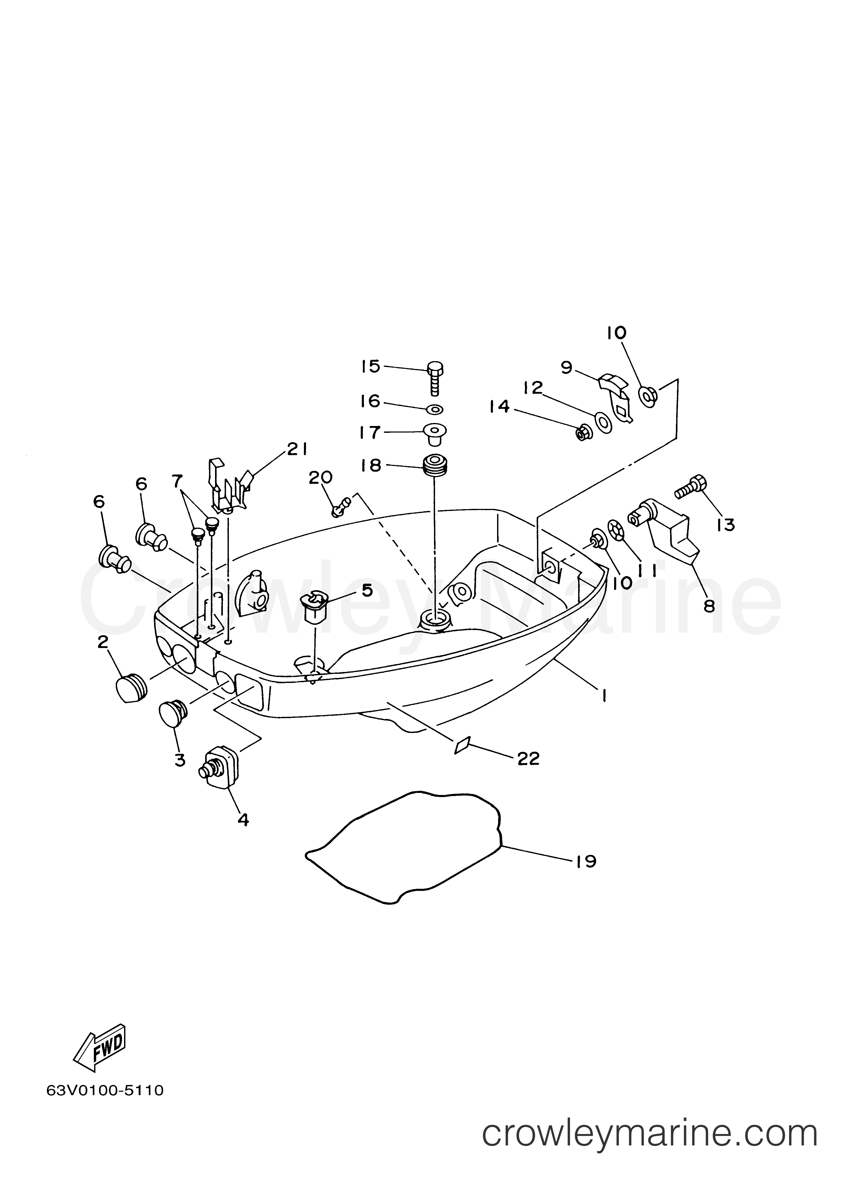 Yamaha Motors 15MSHY - BOTTOM COWLING