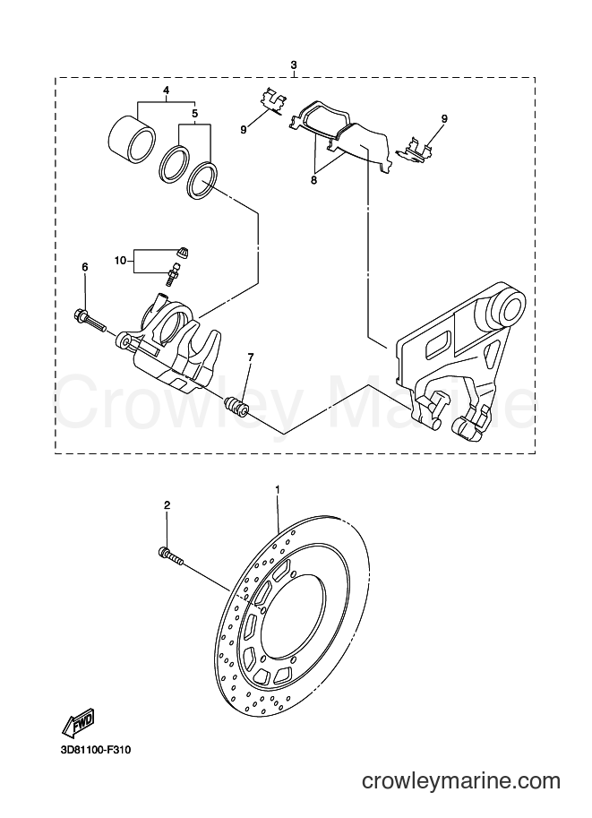 Yamaha Motors XVS1300A (11C3) [010] - REAR BRAKE CALIPER