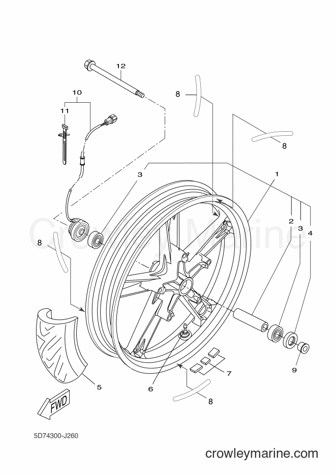 2010 Sport Bike YZF-R125 - YZF-R125 (5D74) [080] - FRONT WHEEL