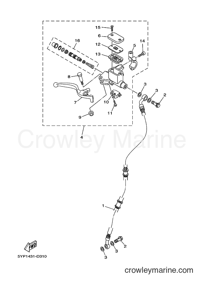 Yamaha Motors T110LE (B6A2) [010] - FRONT MASTER CYLINDER
