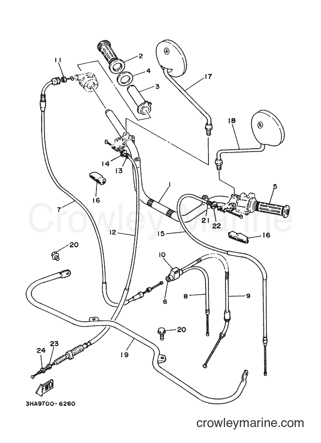 1996 Street Bike AG100F - AG100F (3HA9) [999] - STEERING HANDLE & CABLE