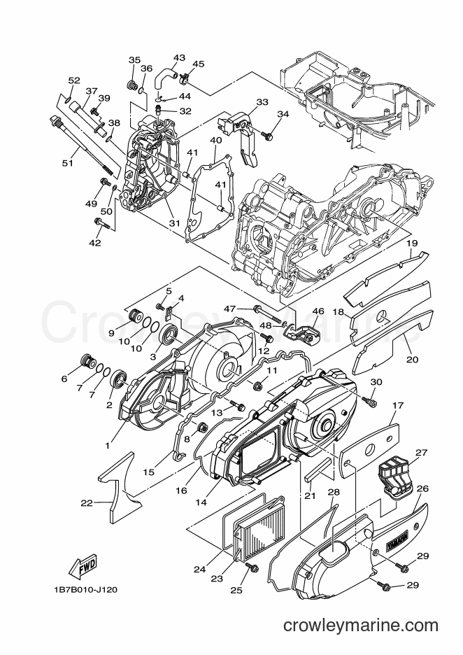 2012 Maxi-Scooter CP250 - CP250 (1B7C) [010] - CRANKCASE COVER 1
