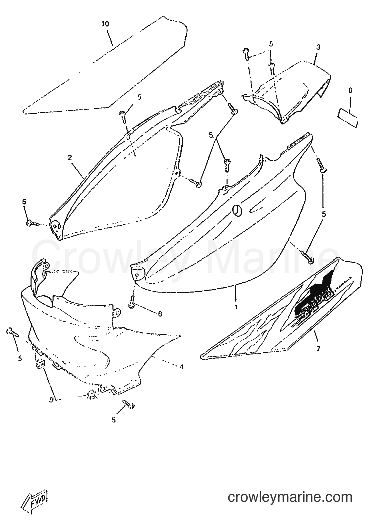 1996 Scooter CW50RSP - CW50RSP (4UR5) [999] - SIDE COVER