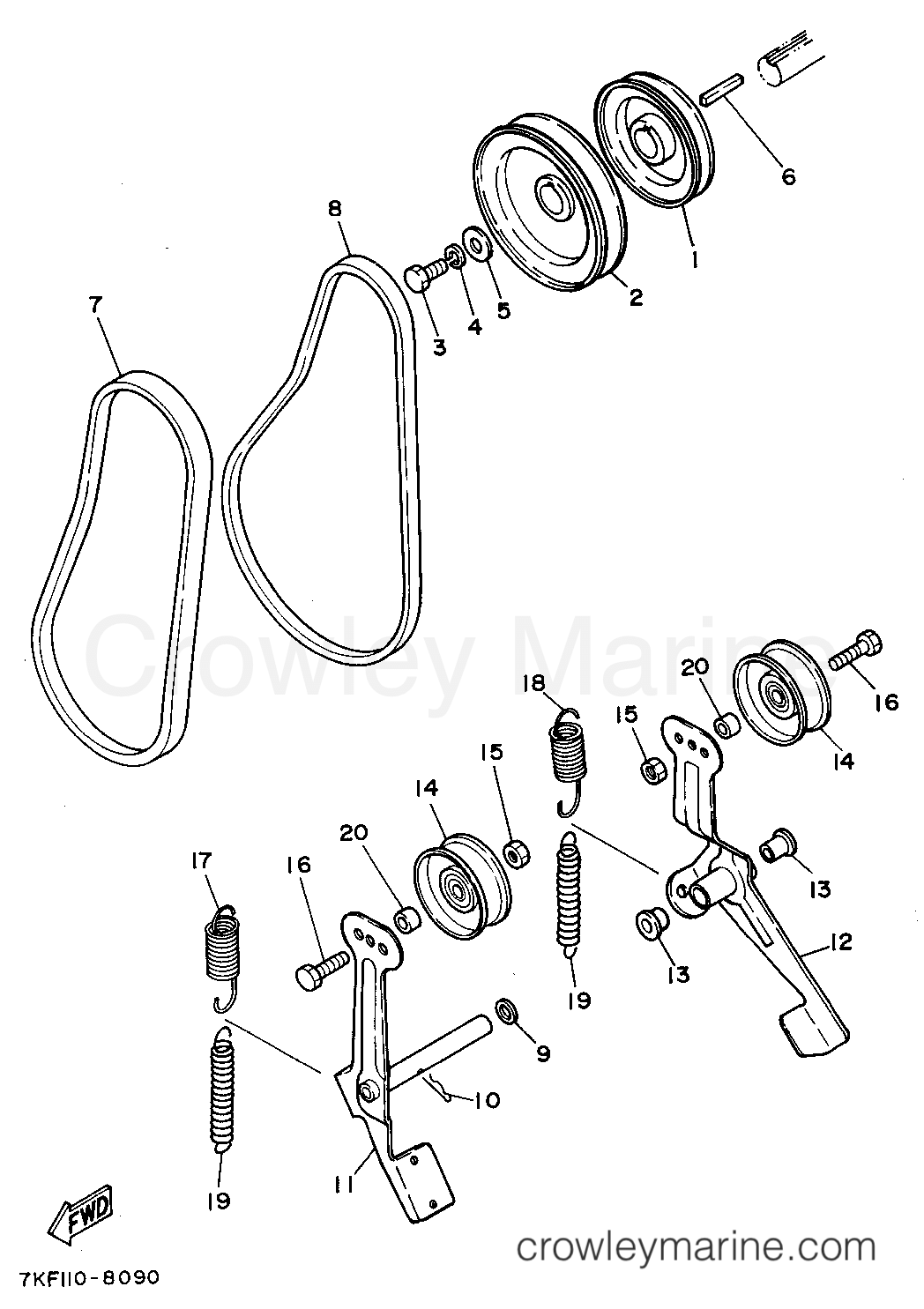 Yamaha Motors YS828TEC - V-BELT - PULLEY